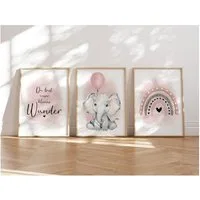 MeinBaby123® Poster Bilder Kinderzimmer, Poster Kinderzimmer Deko, Babyzimmer Deko, Spruch Wandbilder,  Boho,  Tiere