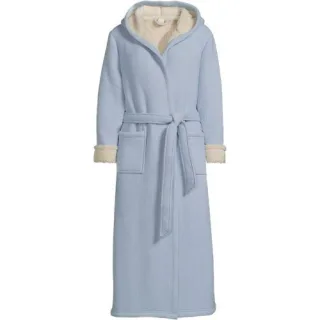 Bademantel mit Fleecefutter für Damen, Damen, size: regular, Blau, Polyester/Viskose, by Lands' End
