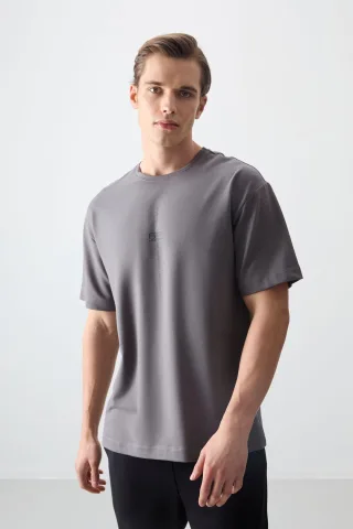 Übergröße Bedrucktes Rundhals-T-Shirt