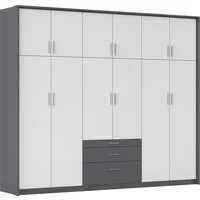 rauch Kleiderschrank Schrank Drehtürenschrank Garderobe Ankleide Schlafzimmer HILDESHEIM (Breiten: 185/275 cm, Höhe 231 cm) oberste Schublade mit praktischer Facheinteilung MADE IN GERMANY