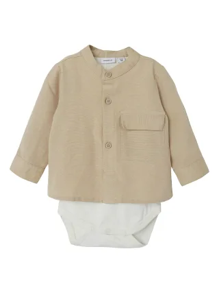 NAME IT - NBMFAHER SS SHIRT BODY humus - Gr. - 56