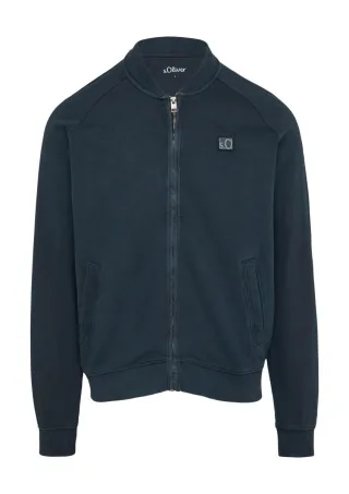 s.Oliver Red Label - Strickjacke mit Logo-Patch blau - Gr. - S