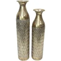 Dekoleidenschaft Bodenvase "Gold" aus Metall, schlank, 63 & 72 cm groß, XL Vase, Deko Blumenvase (2 St., im Set)