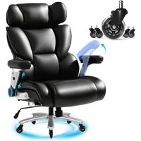 FLEXISPOT Bürostuhl Bürostuhl Premium Big Max Ergonomischer Bürostuhl 300 kg (63,5 cm breiter Sitz, Extra dickes Sitzpolster, leise Rollen), mit aufblasbarer Lordosenstütze), Heavy Duty Office Stuhl, Schreibtischstuhl für XXL