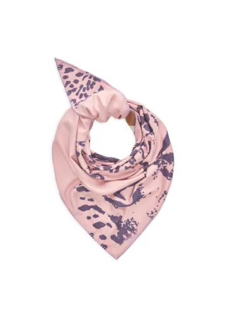 Kaschmirweiches Dreieckstuch mit Leoparden-Motiv rosa