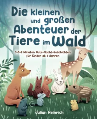 Die kleinen und großen Abenteuer der Tiere im Wald: 3-5-8 Minuten Gute-Nacht-Geschichten für Kinder ab 3 Jahren (Die Abenteuer der Tiere im Wald Band 1)