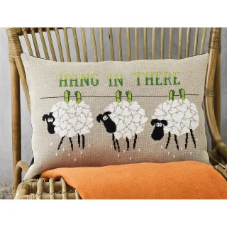 Stickkissen Schafe"Hang-in-there"