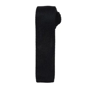 Premier Mens Slim Textured Knit Effect Krawatte (Schwarz)
