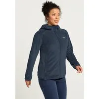 Jack Wolfskin Fleecejacke ROTWAND HOODED FZ W mit Kapuze, Langarm, atmungsaktives Gewebe