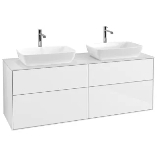 Villeroy und Boch Finion Waschtischunterschrank G84100GF 160x60,3cm, Emotion, Abdeckplatte white matt, Glossy white lacquer