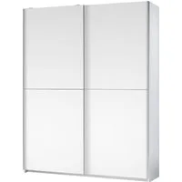 Schlafkontor Schwebetürenschrank Heimo/Fast Schrank Kleiderschrank Garderobe geringe Tiefe, ausziehbarer Kleiderstange, Garderobenschrank, 6 Böden