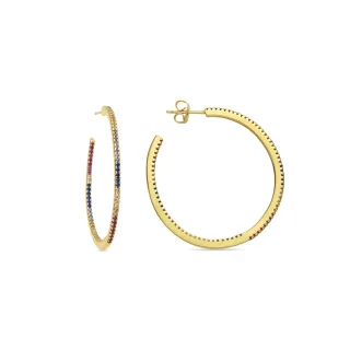 Luxenter Ohrringe mit glänzendem 18k Gold Finish Zirkonia - Macare