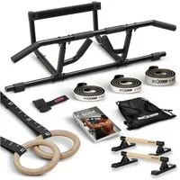 NEOLYMP Trainingsstation Calisthenics Set – Profi Calisthenics Equipment für Zuhause – Home Gym, (Komplettset unseres Calisthenics Bundle - Ideal fürs Home Gym), Komplettes Calisthenics-Setup - Eigengewichtstraining - Platzsparend