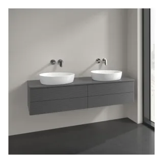 Villeroy und Boch Antao Waschtisch-Unterschrank L28150GK 4 Auszüge, 1600 x 360 x 500 mm, Front ohne Struktur, Anthracite Matt Lacquer / Anthracite Matt Lacquer