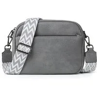 TAN.TOMI Umhängetasche Damen Handy Schultertasche, Kunstleder Crossbody Umhängetasche (Drei Reißverschlussfächern mit Verstellbar Abnehmbar Schultergurt), Breiter Riemen Abendtasche