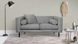 Home affaire 2-Sitzer "Lillibeth Designsofa mit Wellenunterfederung, Maße B/T/H: 155/74/83 cm" Zierkissen als Wendekissen, in Samtoptik oder Cord