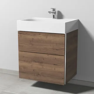 Sanipa 3way Waschtischunterbau zu Kaldewei Silenio Waschtisch mit 2 Auszügen, Eiche-Tabak BR45550