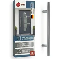 heicko e-ast GmbH Stoßgriff Haustürgriff Edelstahl "Vanessa", Stoßgriff mit 45° Stützen Ø 30 mm