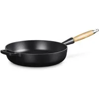 LE CREUSET Bratpfanne Sautépfanne 28 cm Signature Schwarz, 3,6l, Gusseisen, emailliert, schwarz, Handreinigung
