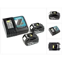 Makita Power Source Kit 18 V (197490-7) mit 2x BL1840B Akku 4,0 Ah + DC18R Akkupacks
