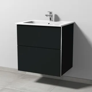 Sanipa 3way Waschtischunterbau zu Duravit ME by Starck Waschtisch mit 2 Auszügen, Vulkan-Matt BP7241V