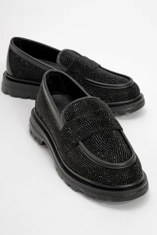 Babel Stein Verziert Wildleder Loafer Damen