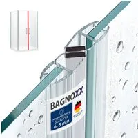 Bagnoxx Duschdichtung, L: 200 cm, (Duschdichtung Magnetdichtung für Duschtüren, 200cm, 2-teilig, 1-St), Schließwinkel von 90 & 180 Grad, Schiebetür, einseitige Öffnung