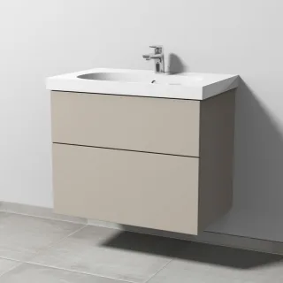 Sanipa 3way Waschtischunterbau zu Geberit Acanto Waschtisch mit 2 Auszügen, Kaschmir-Matt SP4171U
