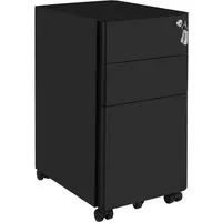 SONGMICS Aktenschrank Rollcontainer, Büroschrank mit Rollen, Stahl Schreibtisch, Unterschrank, abschließbar, Dokumente, Hängeregistratur