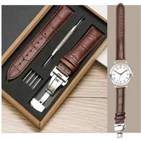 Jibenhome Wechselarmband Leder Uhrenarmband mit Geschenkbox,Edelstahl-Schnalle, 18mm/20 mm/22 mm Breiten