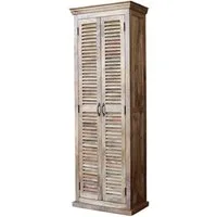 baario Schuhschrank Lamellenschrank MAREDA massiv Mangoholz Dielenschrank Landhaus Antik Design