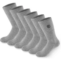 BRUBAKER Tennissocken Lange Sportsocken für Herren und Damen (Set, 6 Paar) Unisex Fitness Socken aus Baumwolle und Polyester - Crew Socks