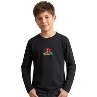 Playstation Longsleeve PlayStation Kinder Longsleeve Schwarz PS1 Logo – Gamer Shirt Kids Playstation Jungen Langarm T-Shirt Gaming