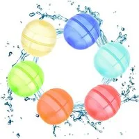 FOUORTUNATE-BEE Wasserball 6er Wiederverwendbare Silikon Wasserbälle Schnellbefüllung Set (6-St), Für Pool Garten Strand Wasserspielzeug Sommer Spielzeug Kinder