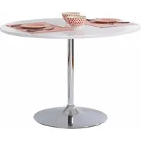 OTTO home Esstisch Trompet, rund, Ø110 cm, Tischplatte weiß Hochglanz, Trompetenfuß, Tulpentisch