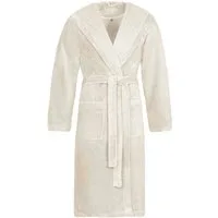 Vossen Unisex-Bademantel Lynn, Langform, Wirkvelours, Kapuze, Gürtel, für Damen & Herren, mit Kapuze, aus Microfaser