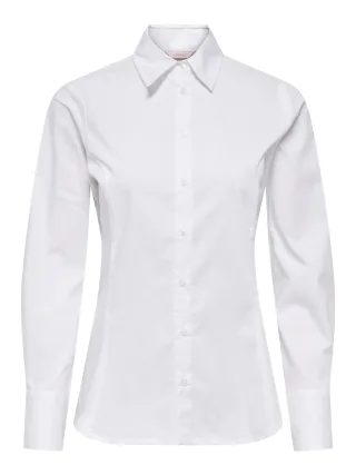 ONLY - ONLBERSA LS FITTED SHIRT WVN CC Bright White - Gr. - L