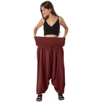 Leucht-Welten Haremshose Extragroße Haremshose XXL Aladinhose für Damen und Herren Rot Pumphose aus Baumwolle