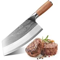 MDHAND Kochmesser Professionelles Küchenmesser mit scharfer Klinge für Fleisch & Gemüse, ergonomischer Massivholzgriff für komfortable Handhabung