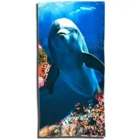 ESPiCO Strandtuch Delfin, Frottee-Velour (1-St), Korallen, Riff, Fische