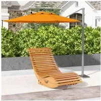 Outsunny Schaukelstuhl Schaukelliege Holz Ergonomisch Schwingstuhl mit S-Form, Kippschutz (Gartenliege, 1 St), bis 120 kg belastbar für Balkon, Terrasse, Hellbraun, 130 x 60 x 60 cm
