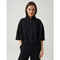 OPUS Sweatjacke aus Scuba mit O-Form Fixierte Falten für moderne Struktur