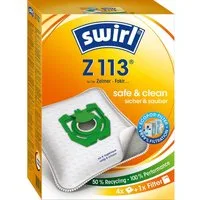 Swirl Staubsaugerbeutel Swirl Z113 Z 113, passend für Zelmer Fakir Quigg Staubsauger, inkl. 1 Filter - zuschneidbar, 4 St., Optimale Passform, EcoPor Qualität für lange Nutzungsdauer