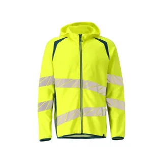 MASCOT Kapuzensweatshirt mit Reißverschluss ACCELERATE SAFE Hi-vis Gelb / Dunkelpetroleum S - 19284-781-1744-S