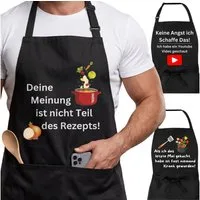 Curry Master Kochschürze Lustige Grillschürze mit Spruch - Geschenkidee, 100% Baumwolle, Doppelnähte, Einstellbare Größe, 2 Front-Taschen