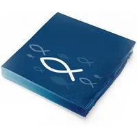 itenga Papierserviette itenga Servietten Fisch Blau Weiß 30 x 30 cm 3-lagig 20 Stück