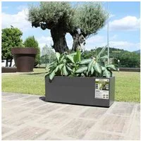 euro3plast Pflanzkübel Pflanzkasten Greener Kebe 100 cm Blumenkübel anthrazit Garten Terrass