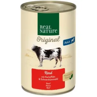 REAL NATURE Nassfutter Hund, Adult, Rind mit Kartoffel 12x400 g