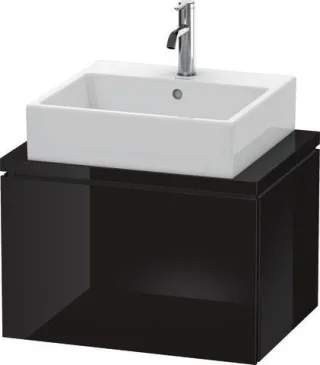 Duravit L-Cube Konsolenwaschtischunterbau wandhängend Schwarz Hochglanz 620x477x400 mm - LC580004040 LC580004040