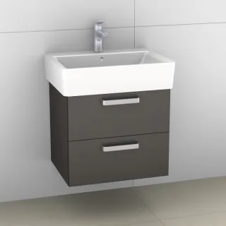 Artiqua 412 Waschtischunterschrank für Connect Cube E7141, E8101 Stahlgrau Metallic, 412-WU2L-I14-71 412-WU2L-I14-7141-88